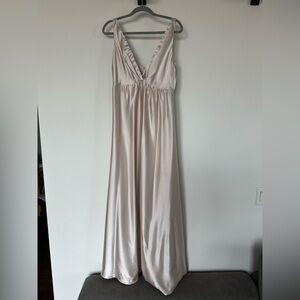 Amsale Cream Satin Champagne Dress